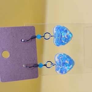 Confetti heart colorful heart earrings